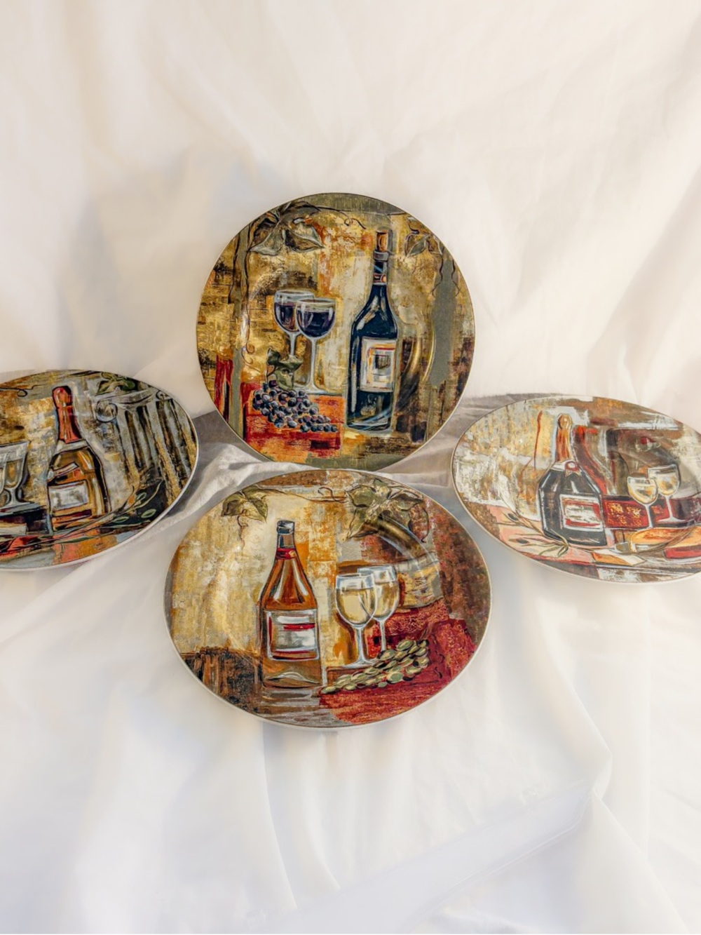 Sakura Classico Salad Plates Set of 4 Silvia Vassileva Wine Plates in box